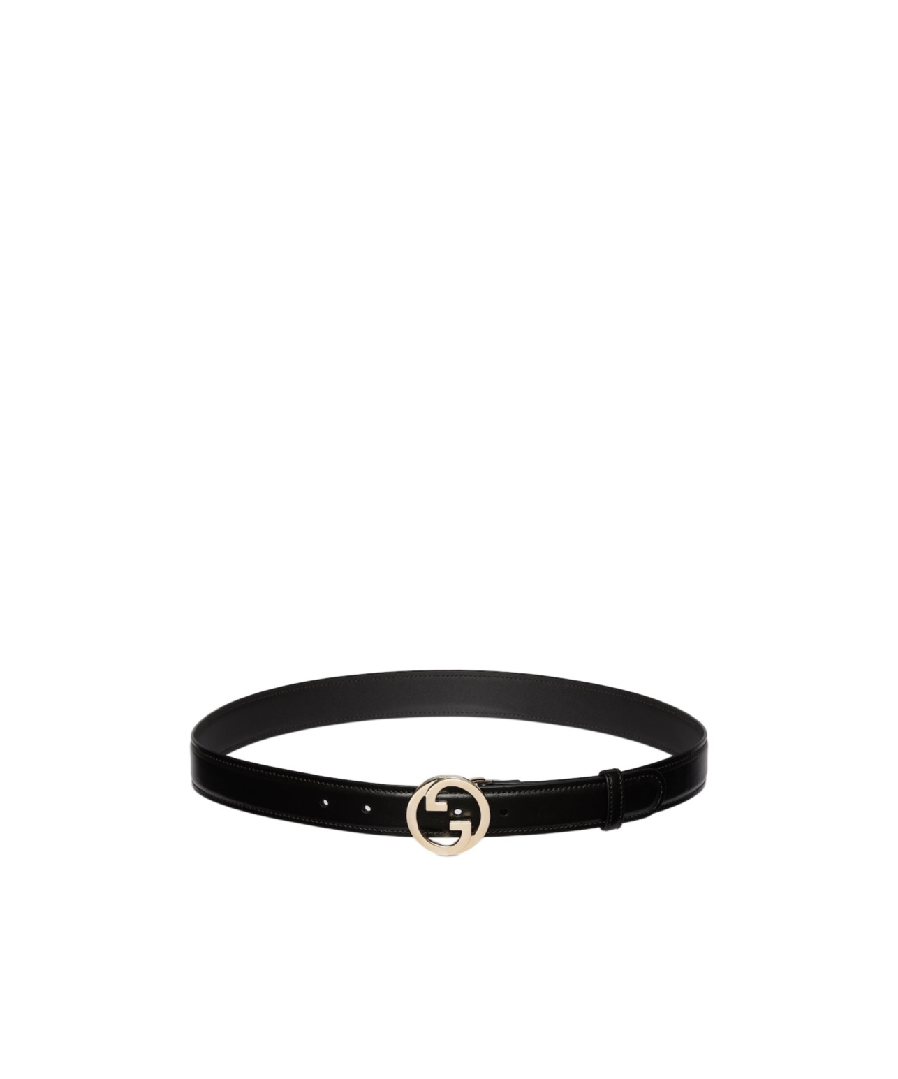 Gucci Belt With Interlocking G Buckle In Black