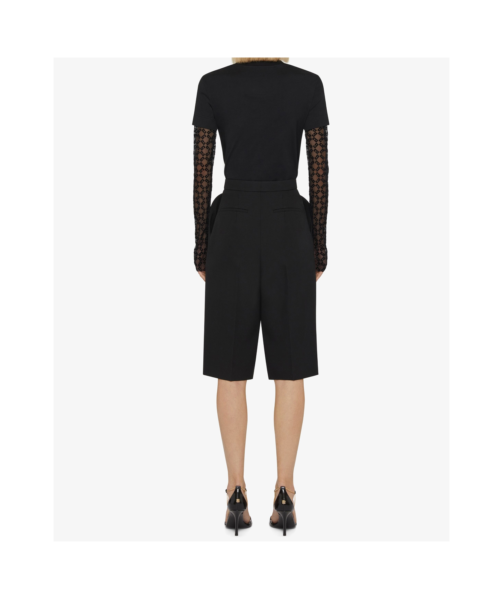 Givenchy Womens Black Brand-embroidered Mesh-sleeve Cotton-jersey T-shirt In Black