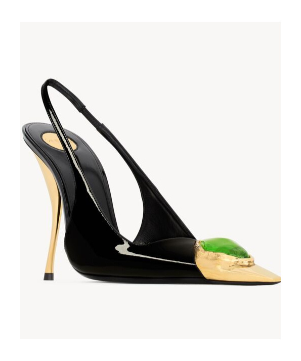 SAINT LAURENT LOULOU SLINGBACK PUMPS IN PATENT LEATHER