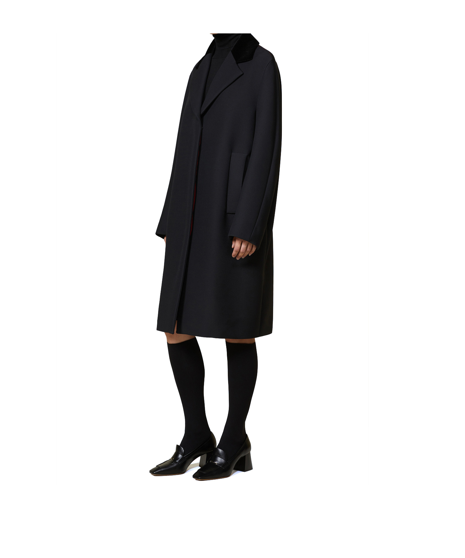 Max Mara Long-sleeved Coat In Black