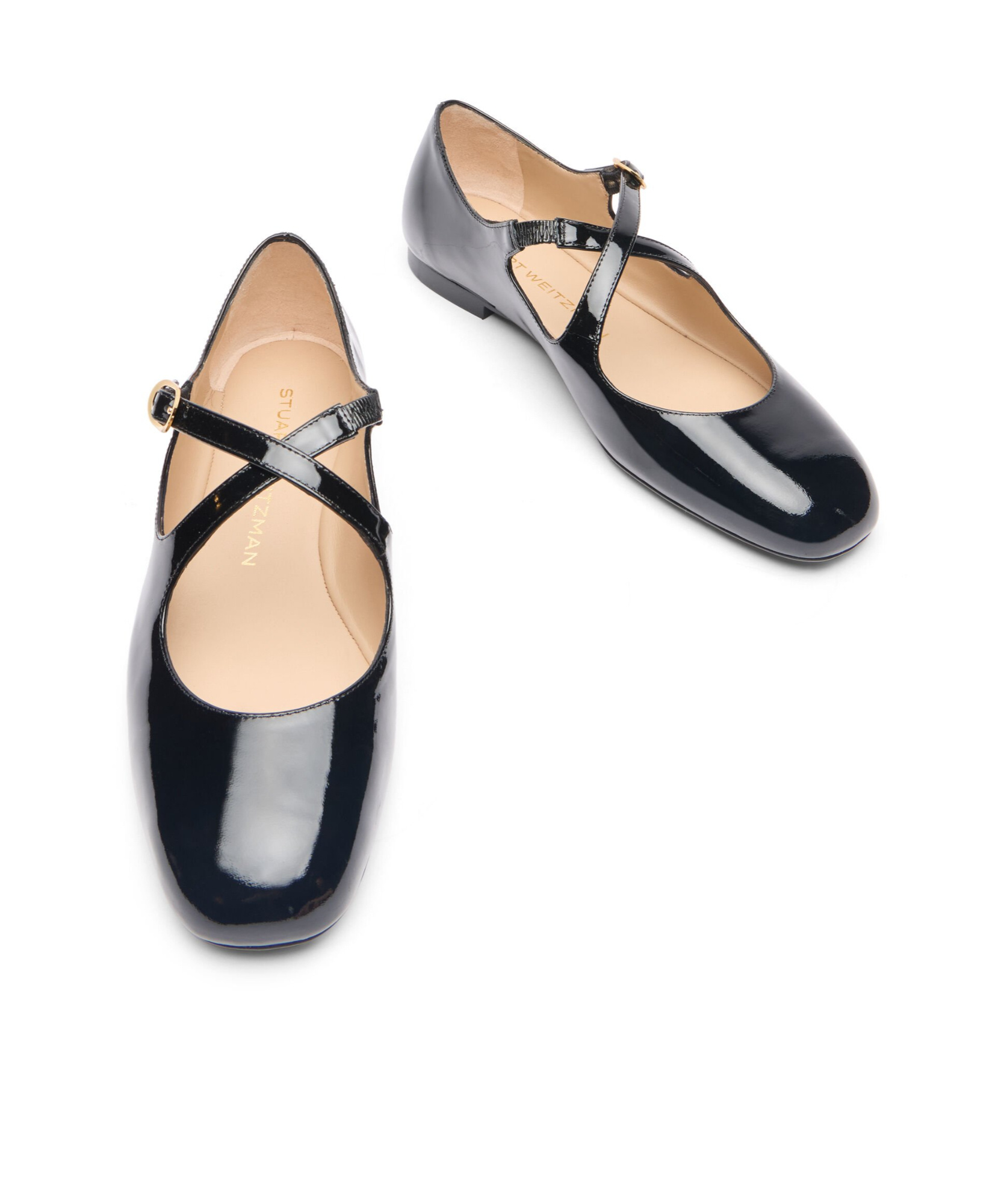 Shop Stuart Weitzman Round Head Mary Jane Shoes In Black