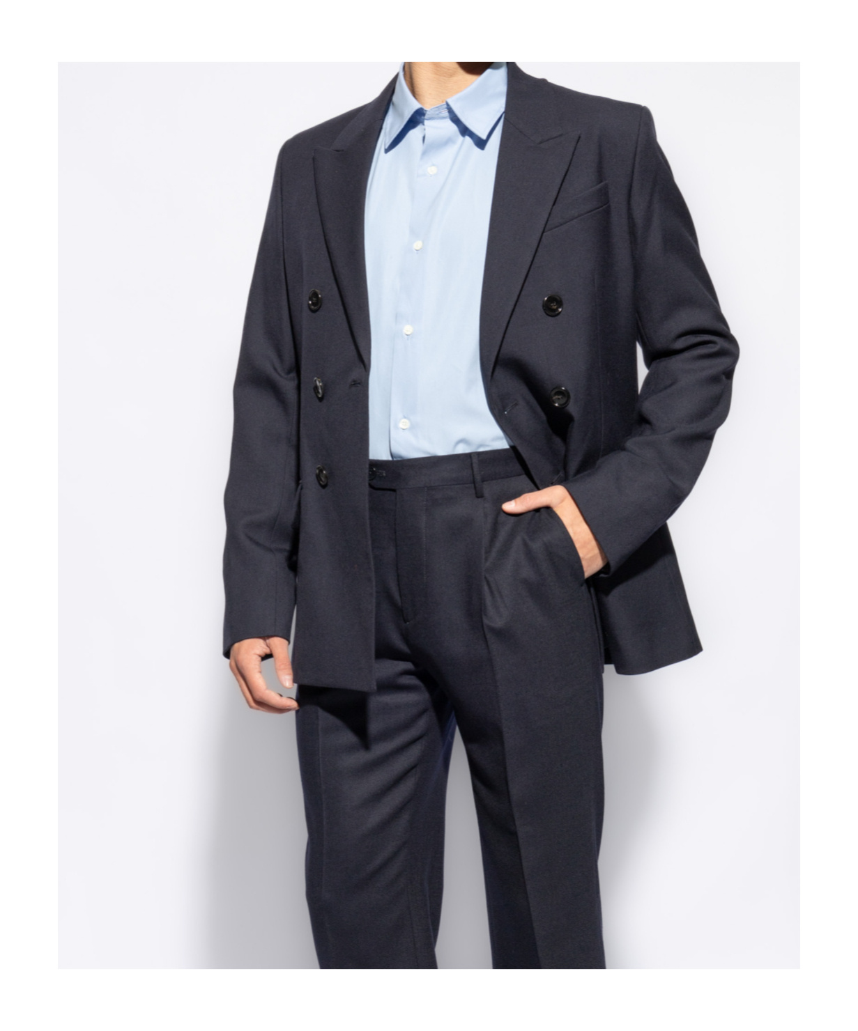 Ami Alexandre Mattiussi Double-breasted Blazer With Structured Shoulders In Black