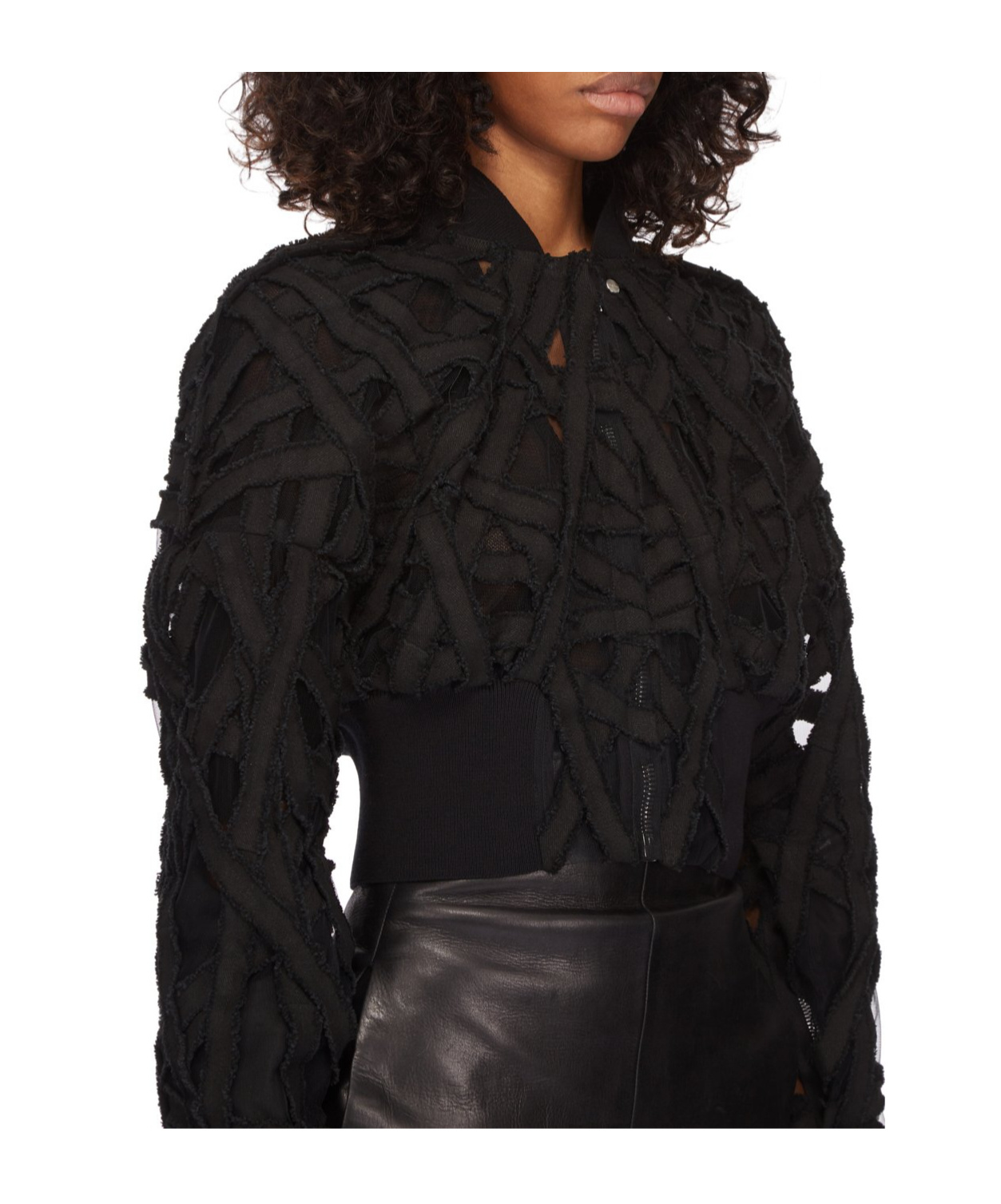 Rick Owens Flight Cropped Jacket In Black