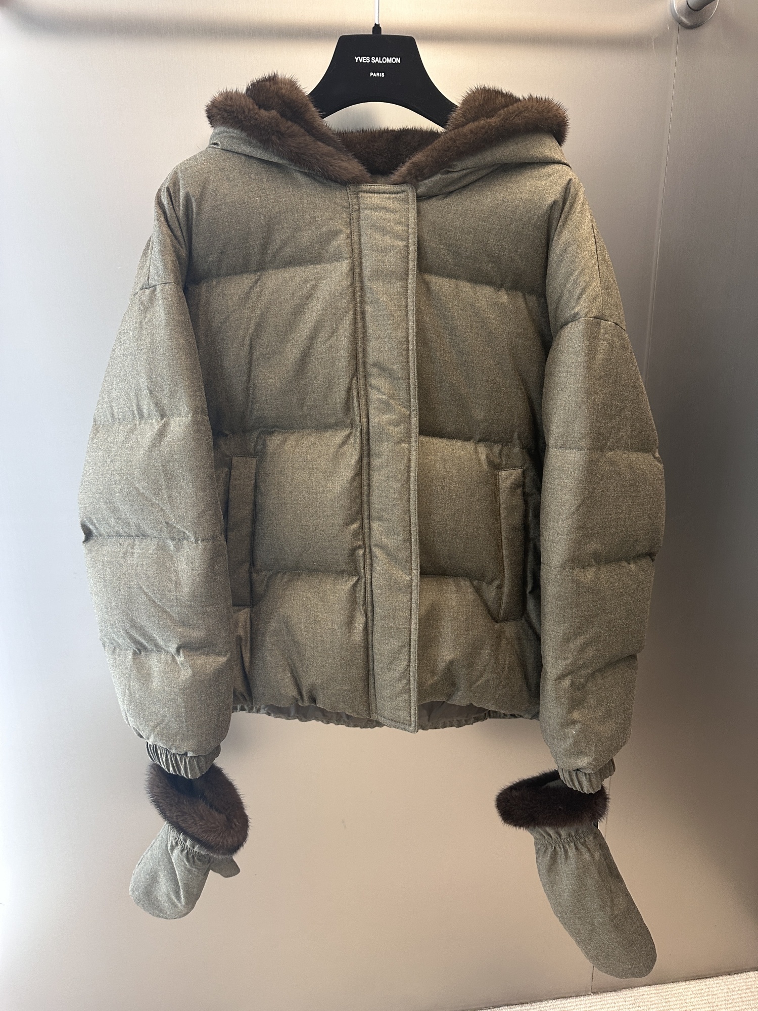 Yves Salomon Long-sleeved Cotton Jacket In Brown