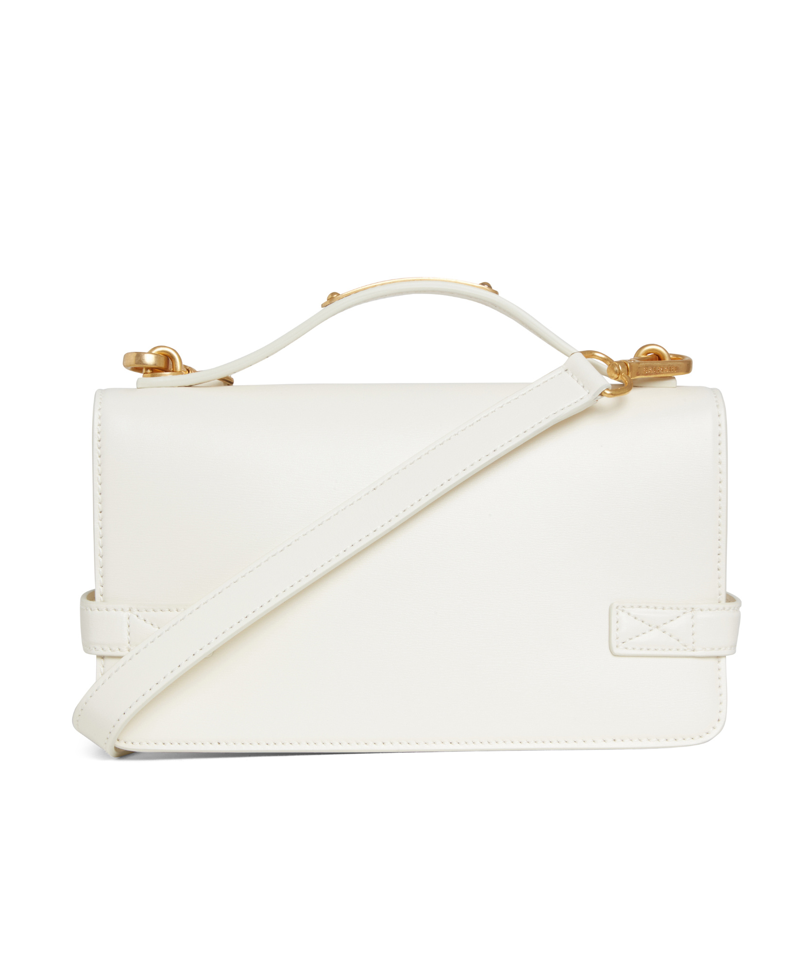 Balmain Leather B-buzz 24 Top-handle Bag In White