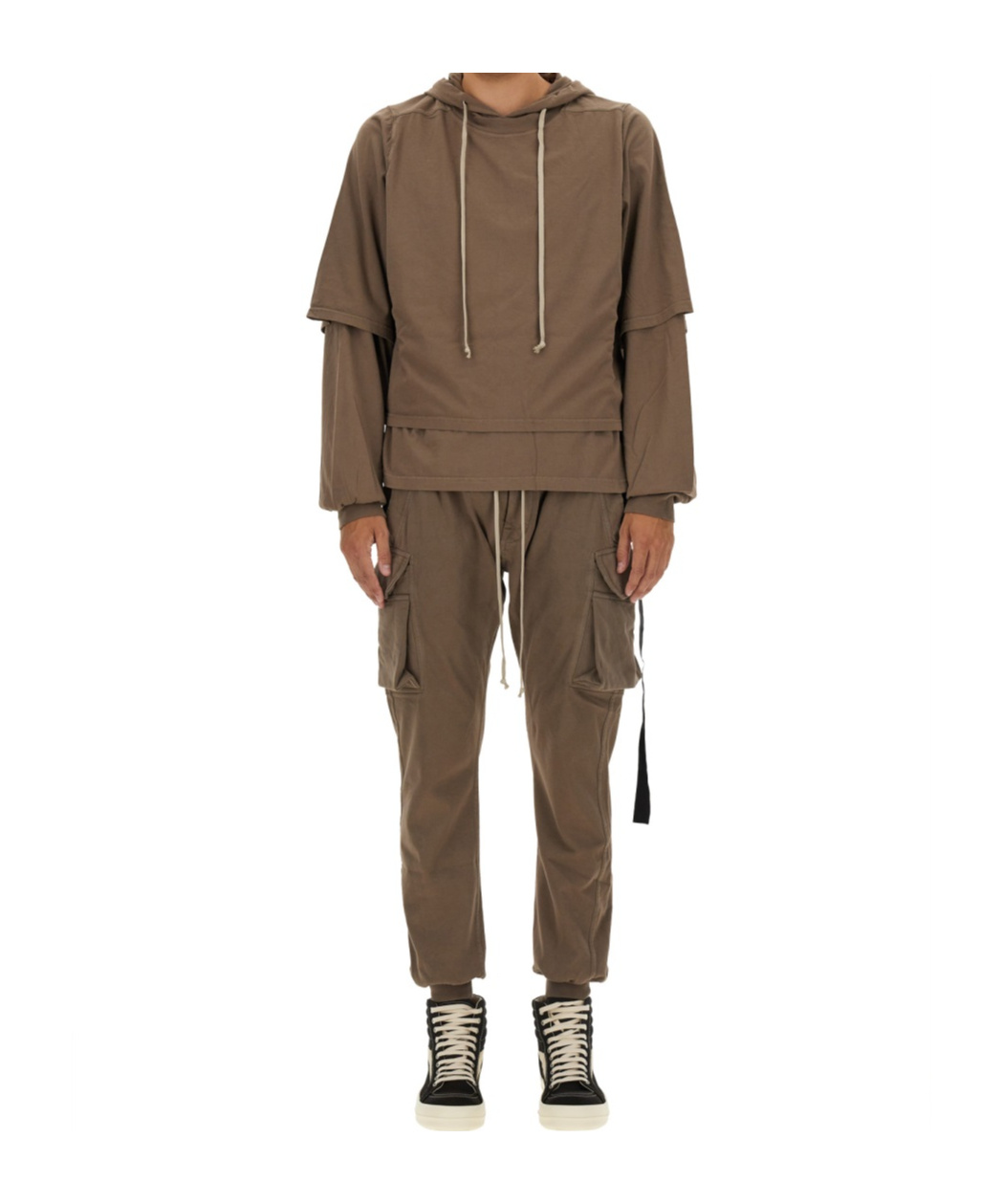 Rick Owens Drkshdw Hooded Sweater In Brown