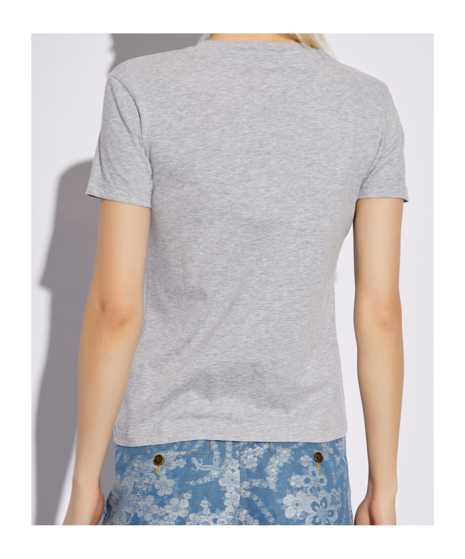 Etro Embroidered Cotton Graphic Print T-shirt In Gray
