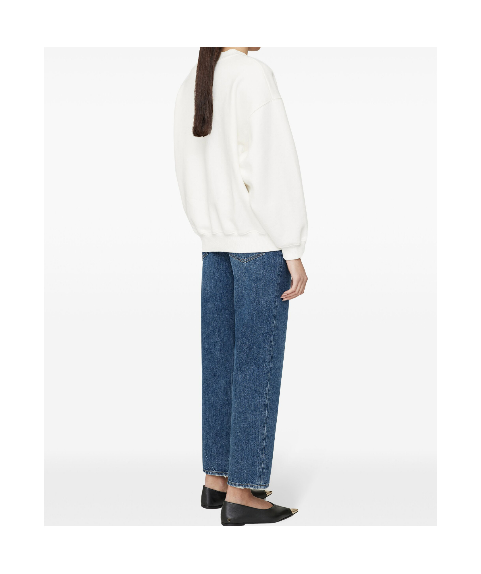 Shop Anine Bing Jaci Long-sleeved Hoodie In White