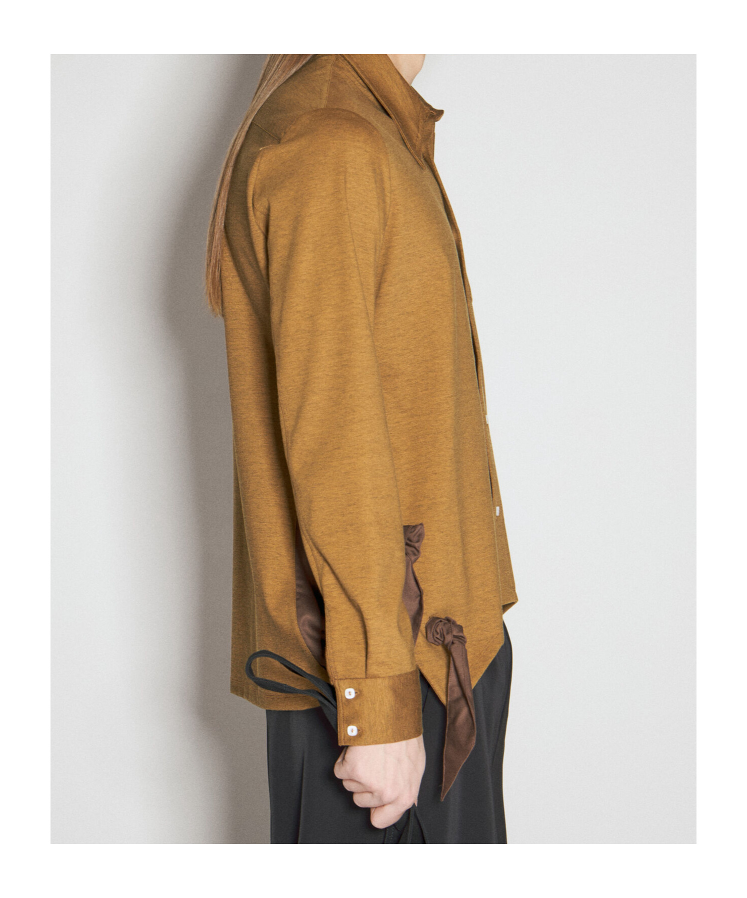 Kiko Kostadinov Rino Twisted Knotted Shirt In Brown
