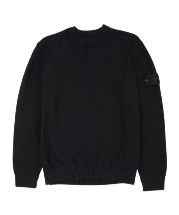 Stone Island Long-sleeved Sweater In Black