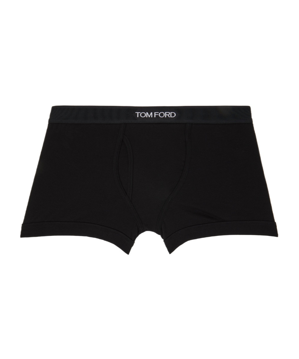 Tom Ford Cotton Blend Boxer Briefs In Black