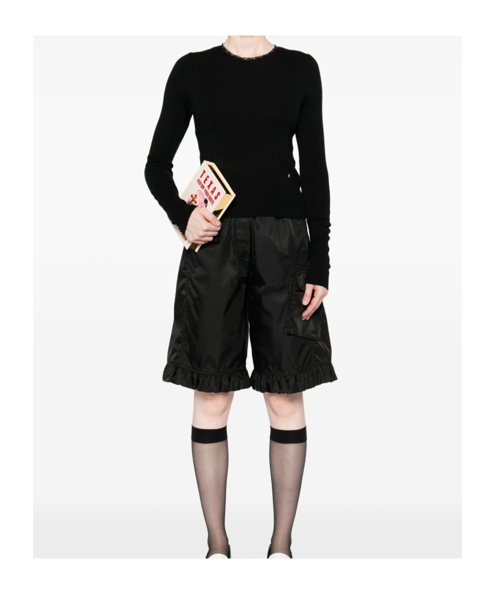 Moschino Long Sleeve Knitwear Keyhole Back In Black