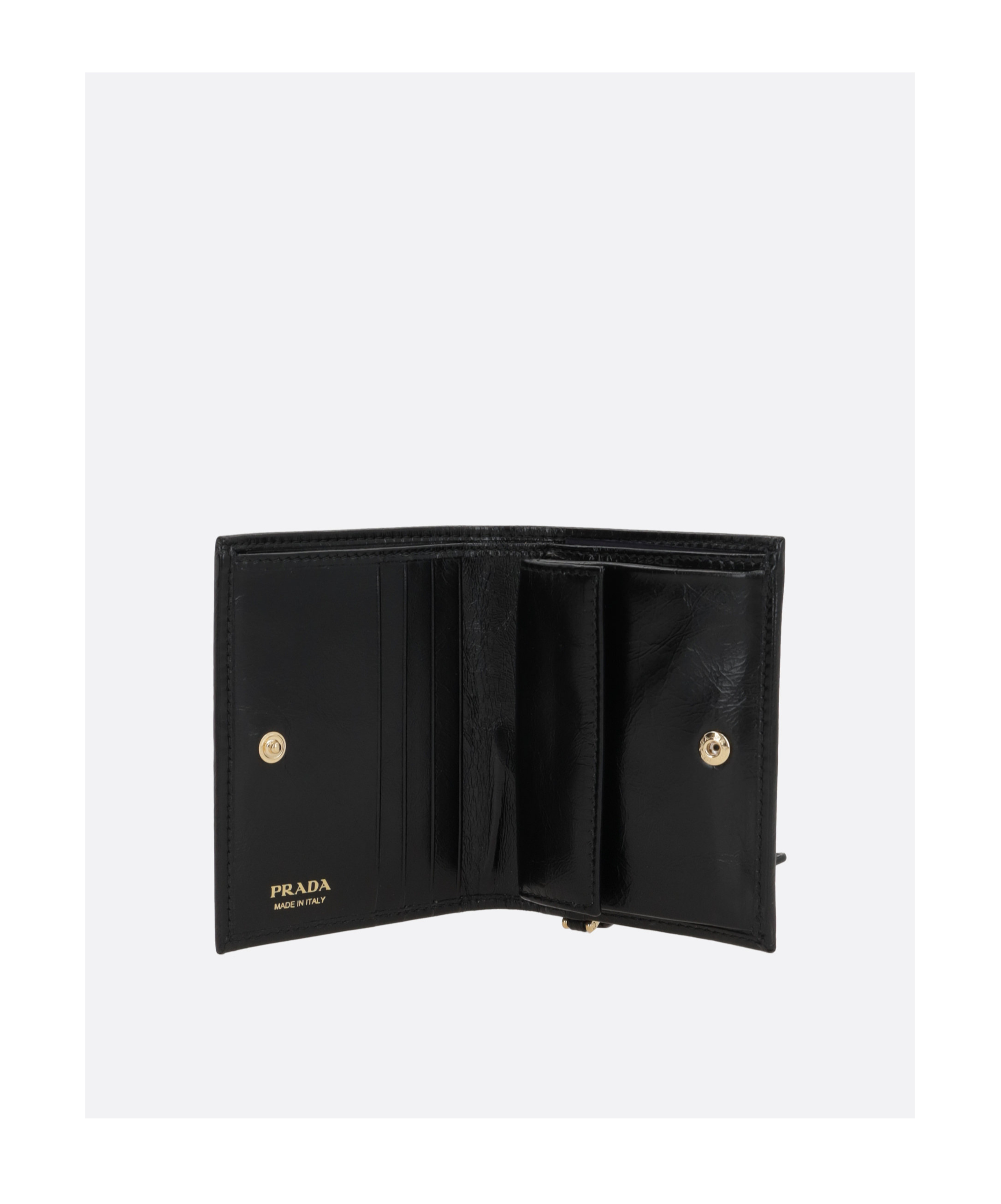 Prada Small Snap Wallet In Black