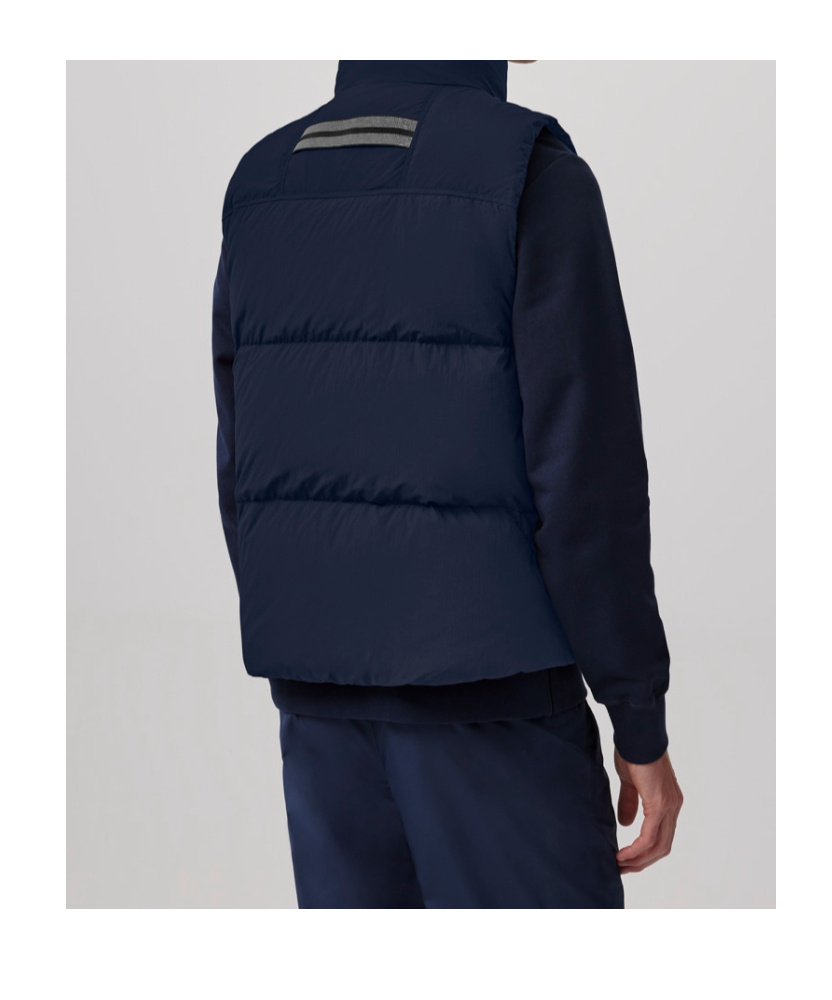 Canada Goose Mens Atlantic Navy Lawrence Quilted Shell-down Vest In Black
