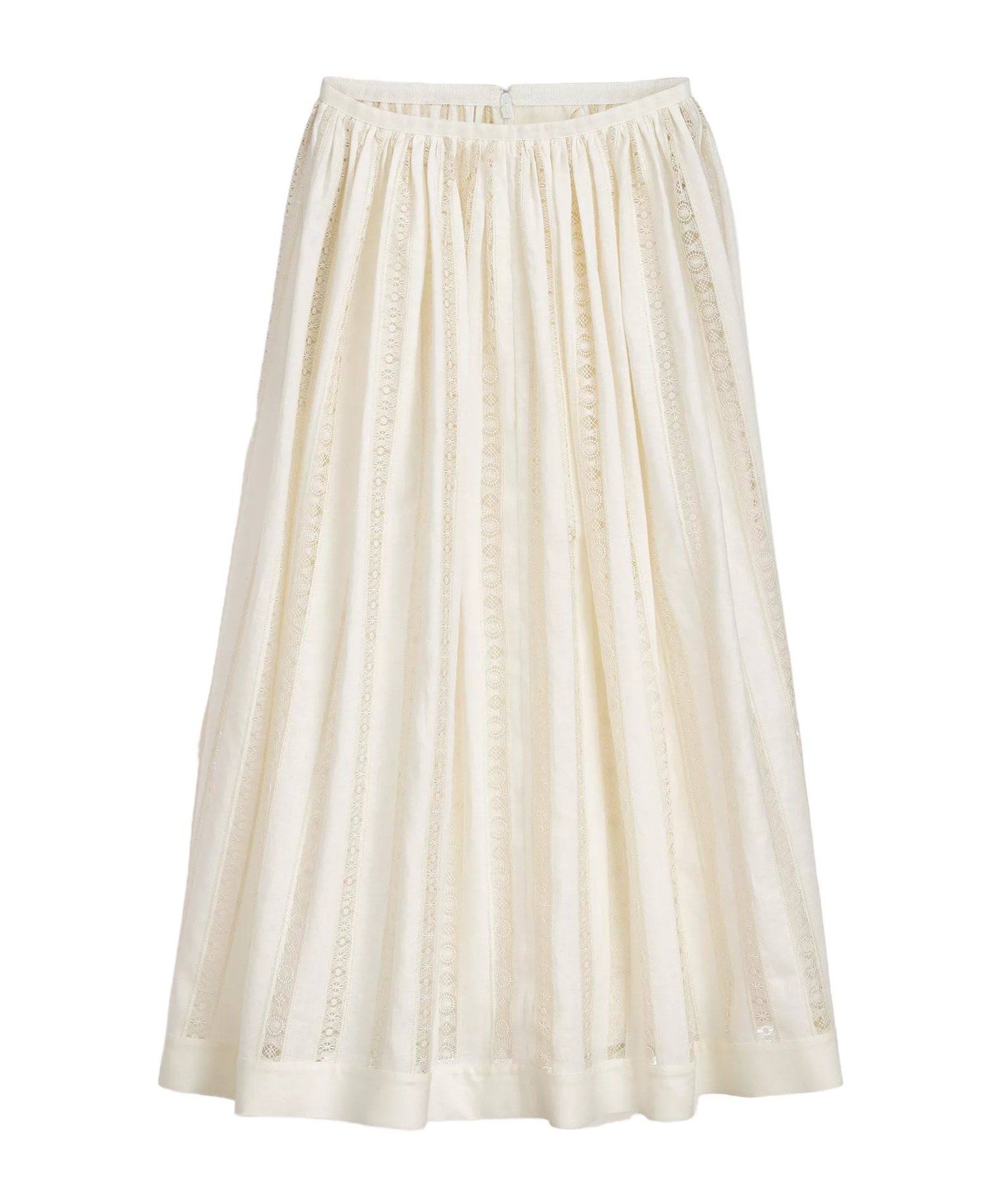 Dior Iviera Embroidered Mid-length Skirt In White