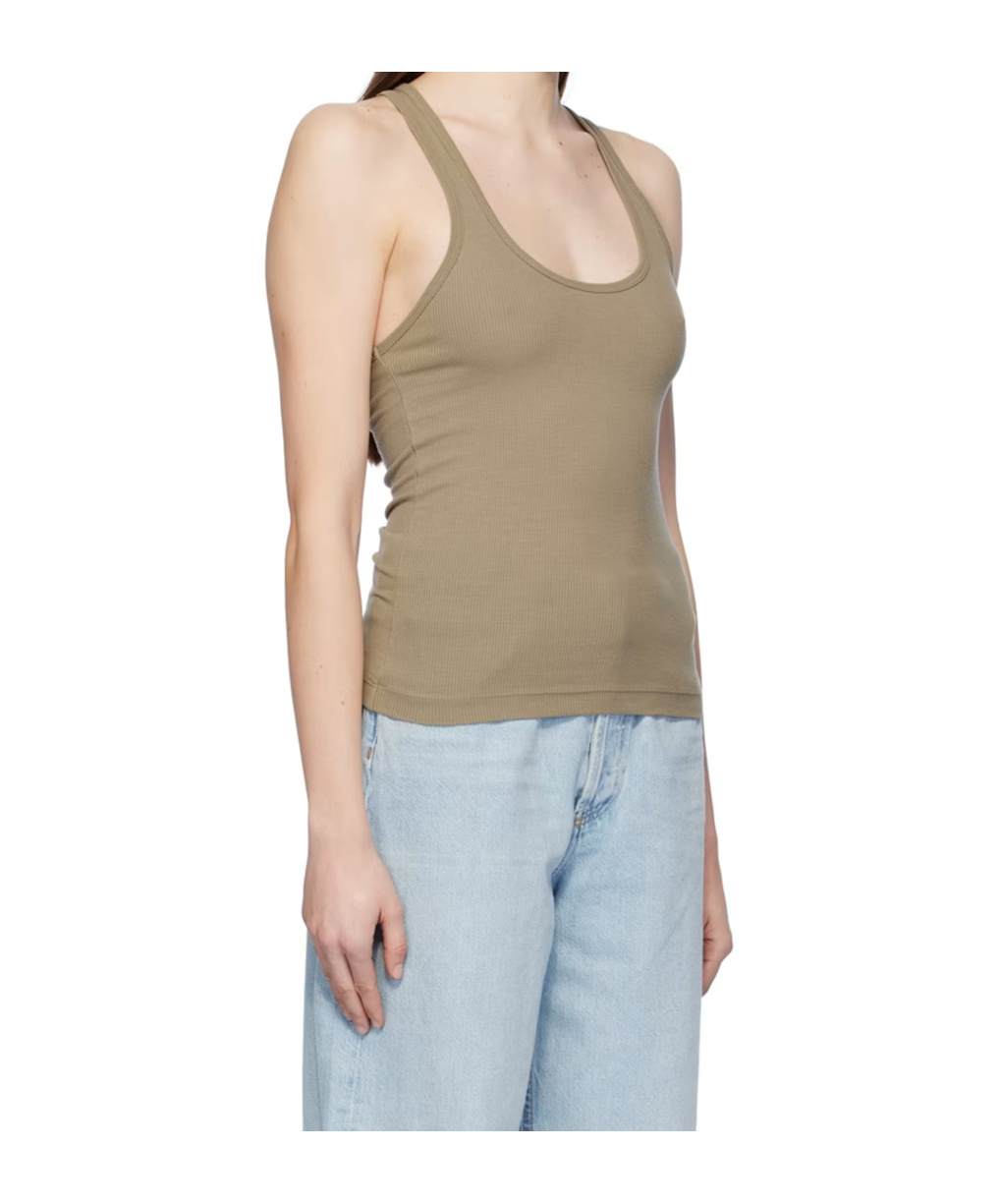 Agolde Ribbed Knit Vest In Blue
