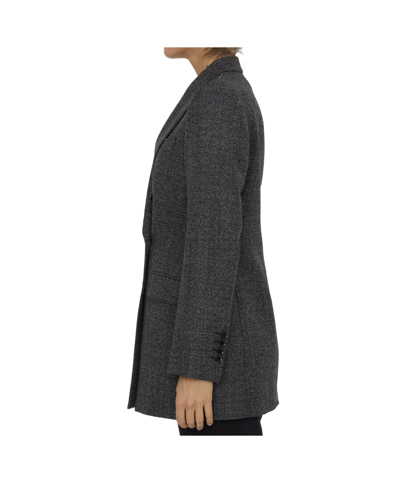 Dolce & Gabbana Anthracite Grey Tweed Double-breasted Jacket In Black