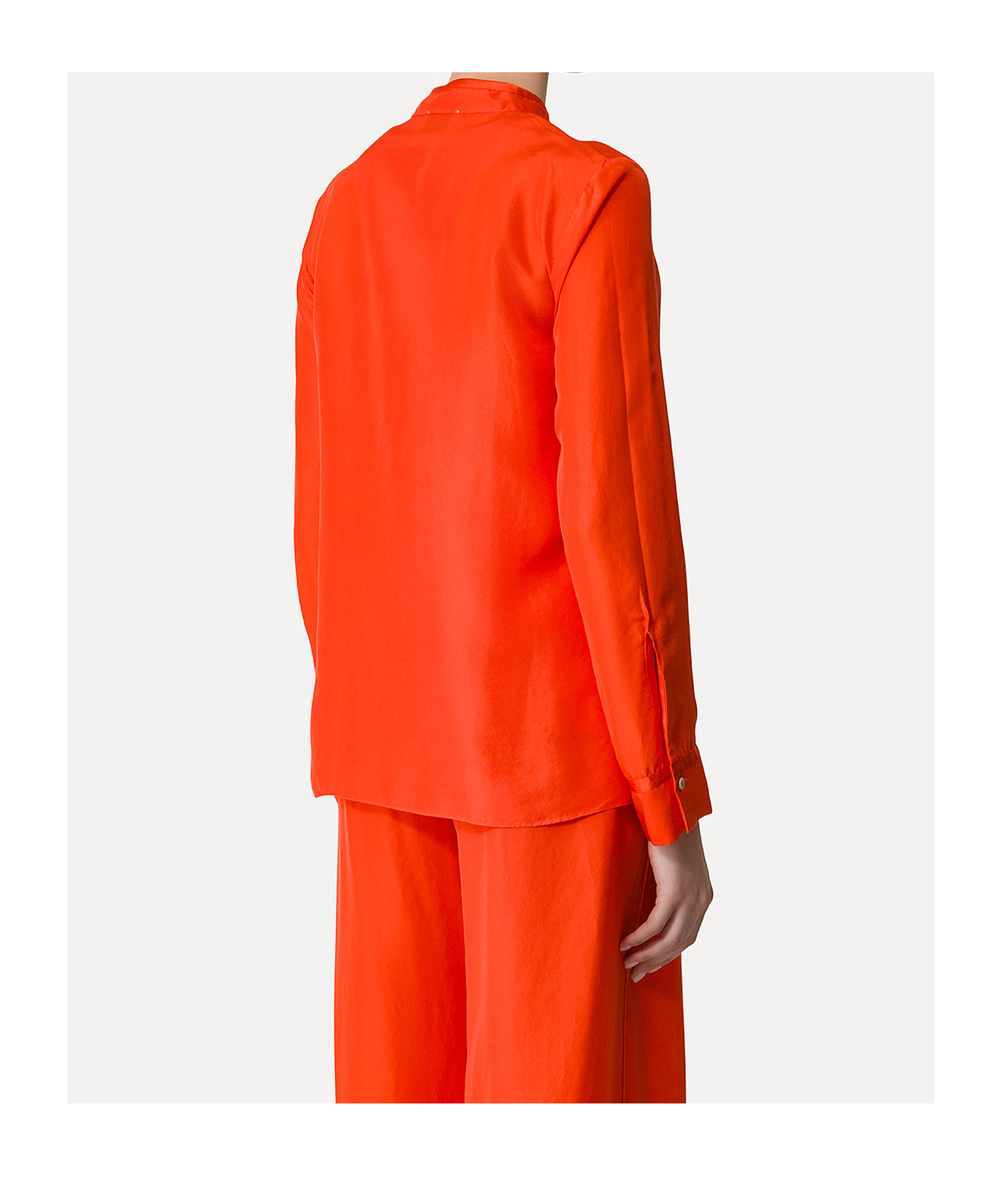 FORTE FORTE MANDARINCOLLAR SHIRT IN SILK