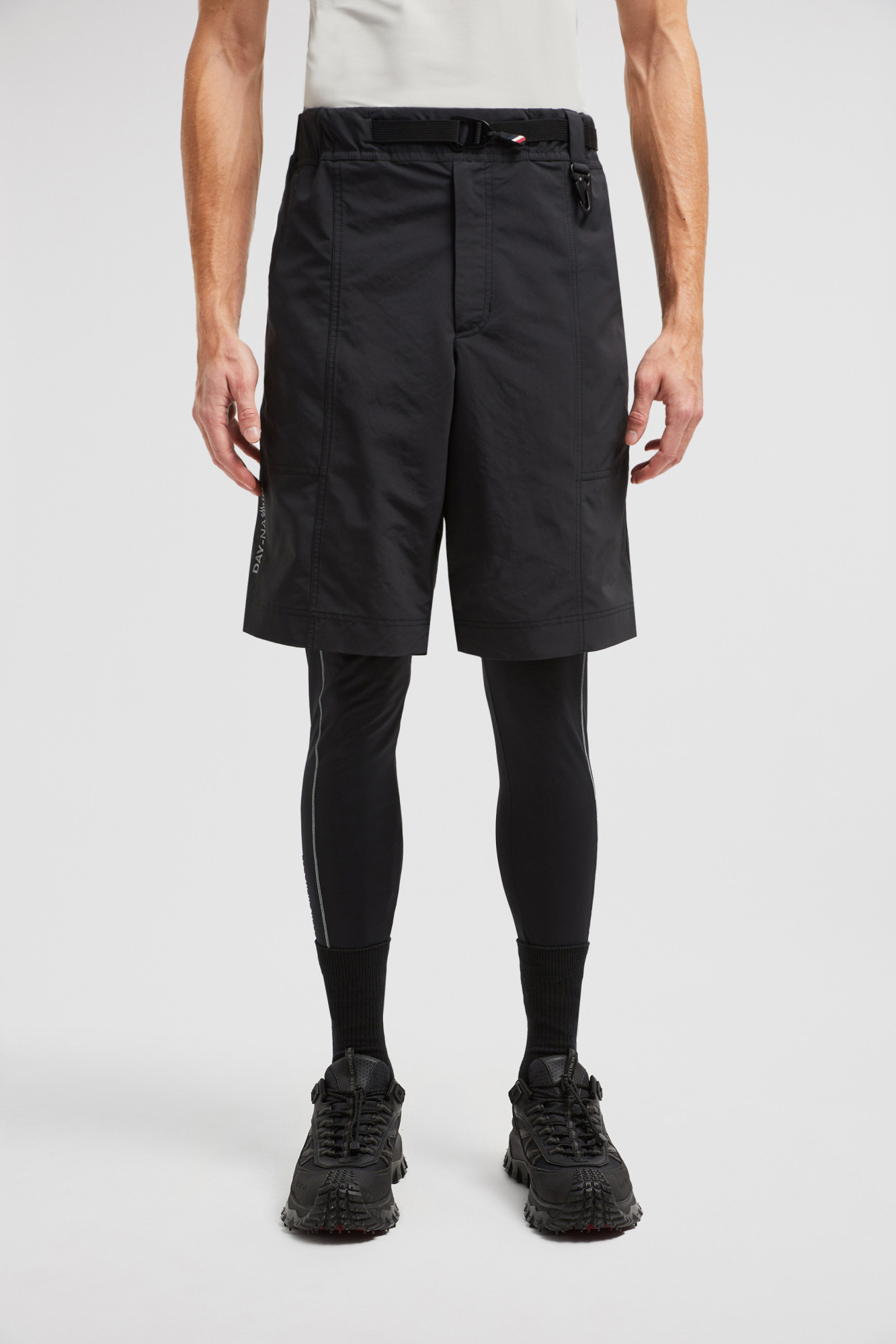 Moncler Day-namic Nylon Bermuda Shorts With Adjustable Drawstring In Black