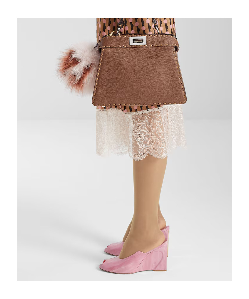 Fendi Show Genuine Eel Wedge Mule In Pink
