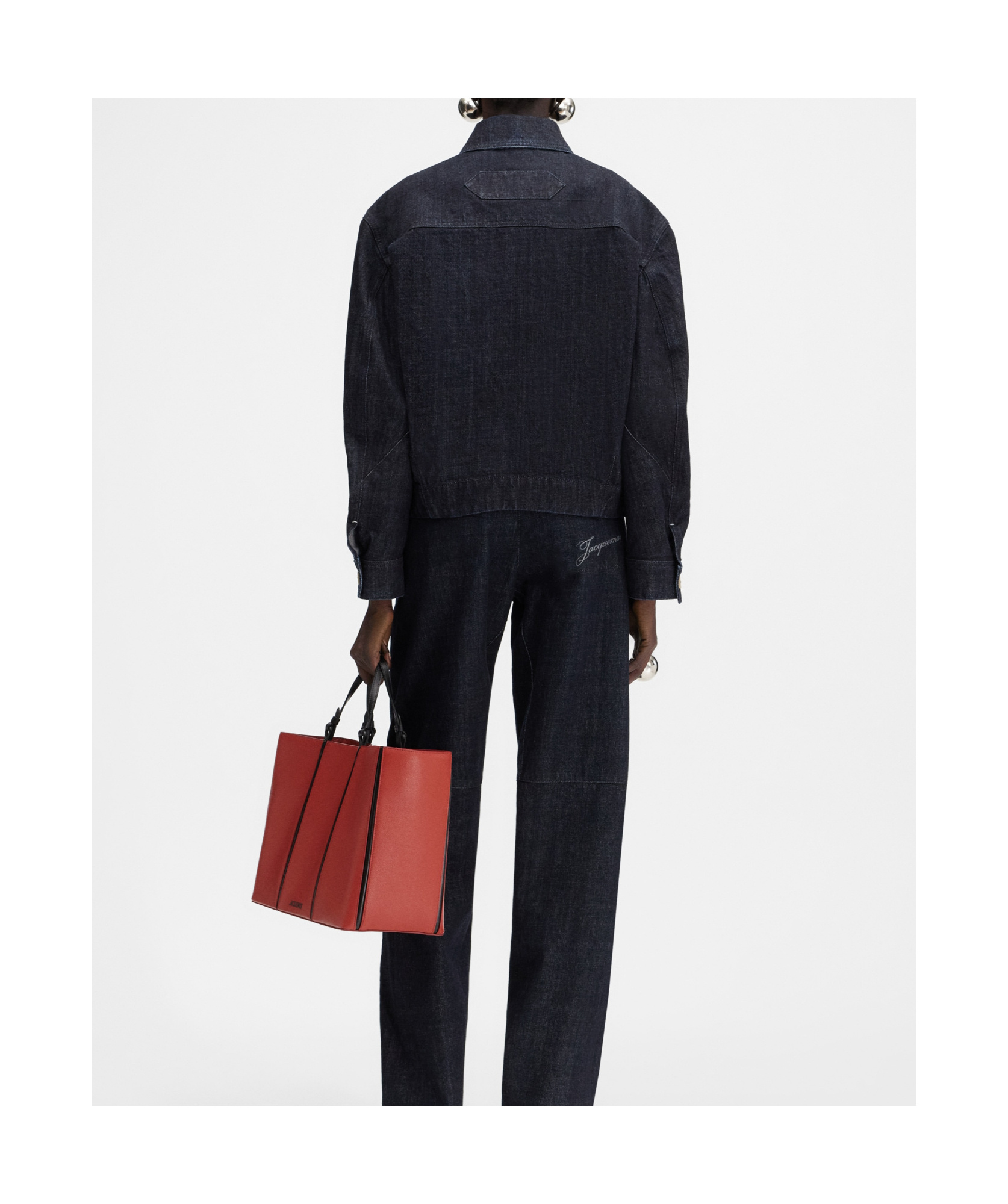 Jacquemus Navy La Croisière 'the Canevas De-nîmes' Denim Jacket In Black