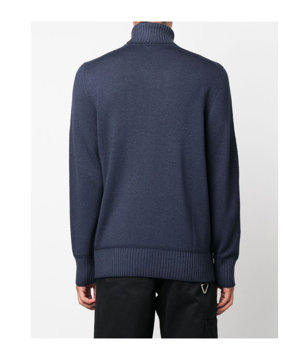 Drumohr Roll-neck Wool Jumper In Black
