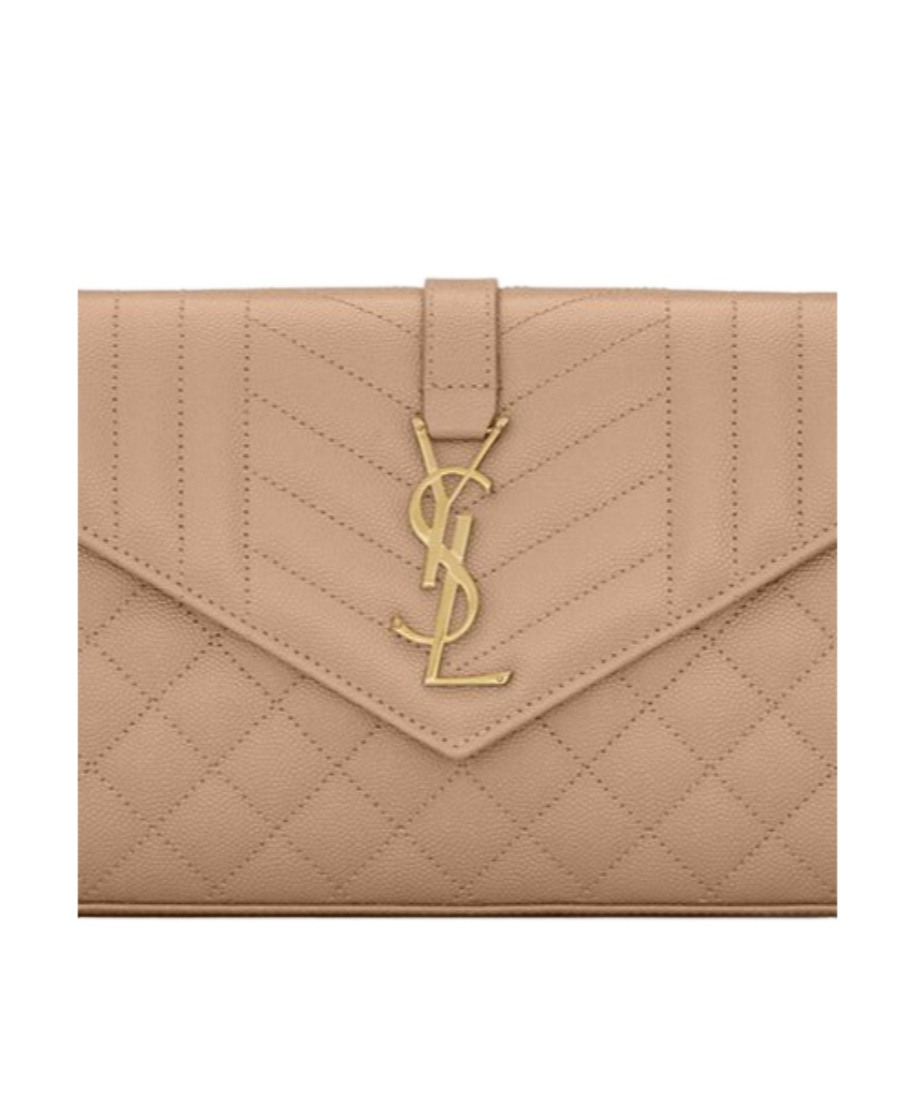 Saint Laurent Monogram Quilted Wallet-on-chain In White