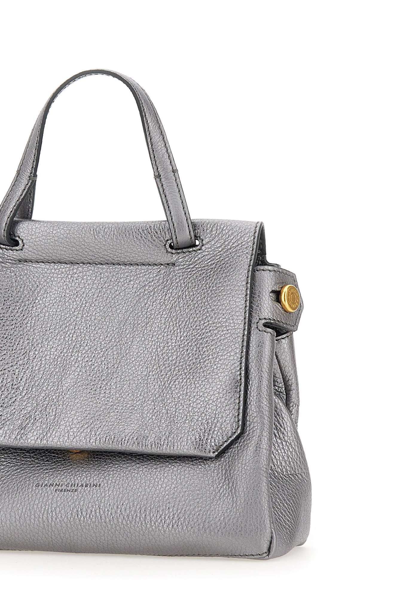 Gianni Chiarini Ottavia Logo Stamp Top Handle Bag In Gray