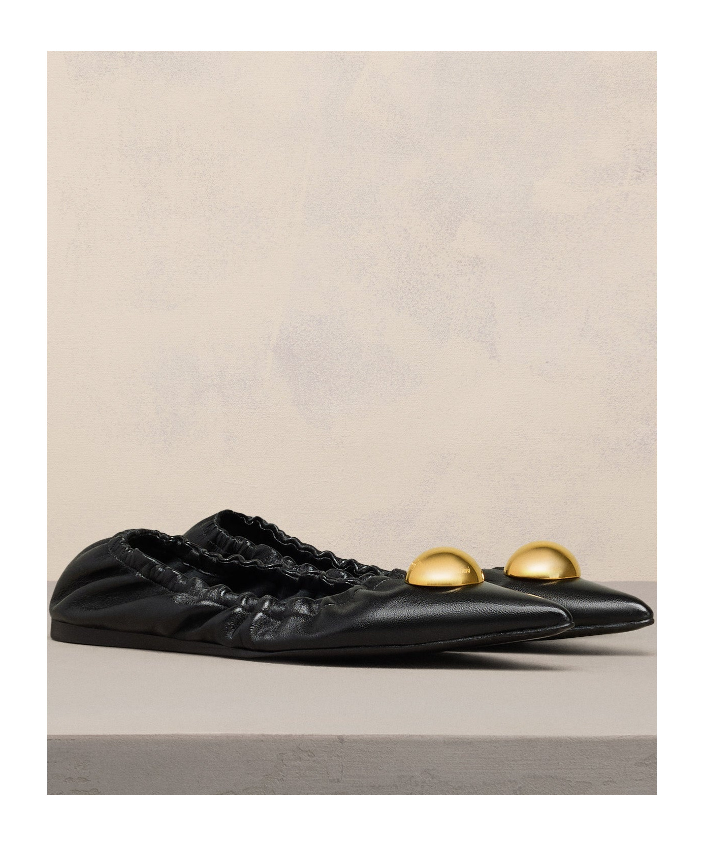 Ami Alexandre Mattiussi Ami Embellished Pointed Toe Ballerinas In Black
