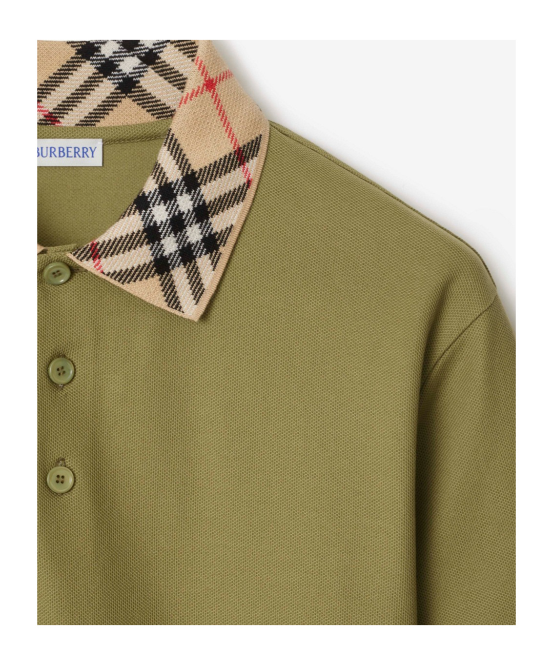 Burberry Organic Cotton Blend Polo Shirt In Green