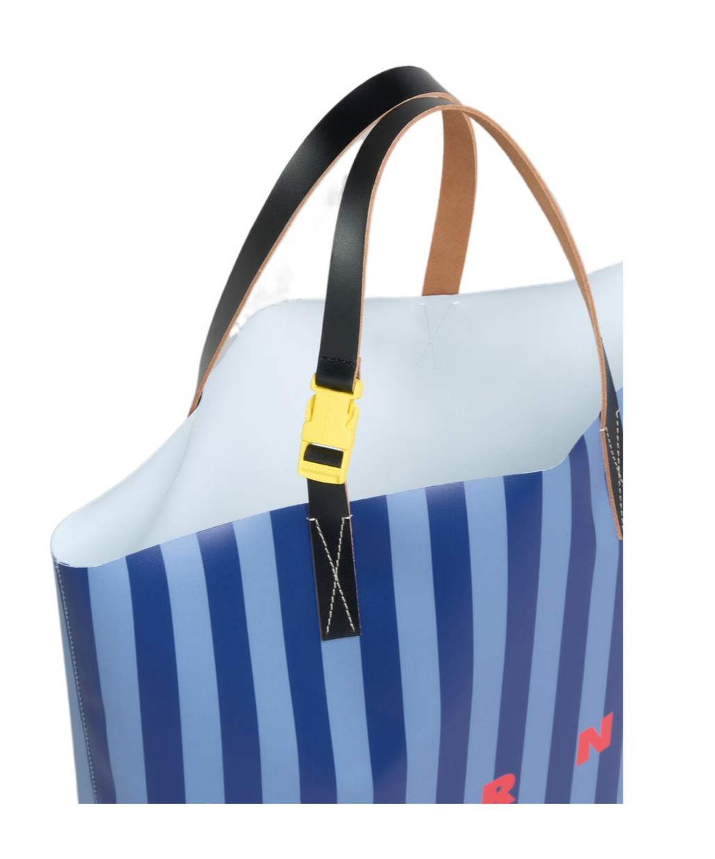 Marni Striped Tribeca Tote Bag In Blue