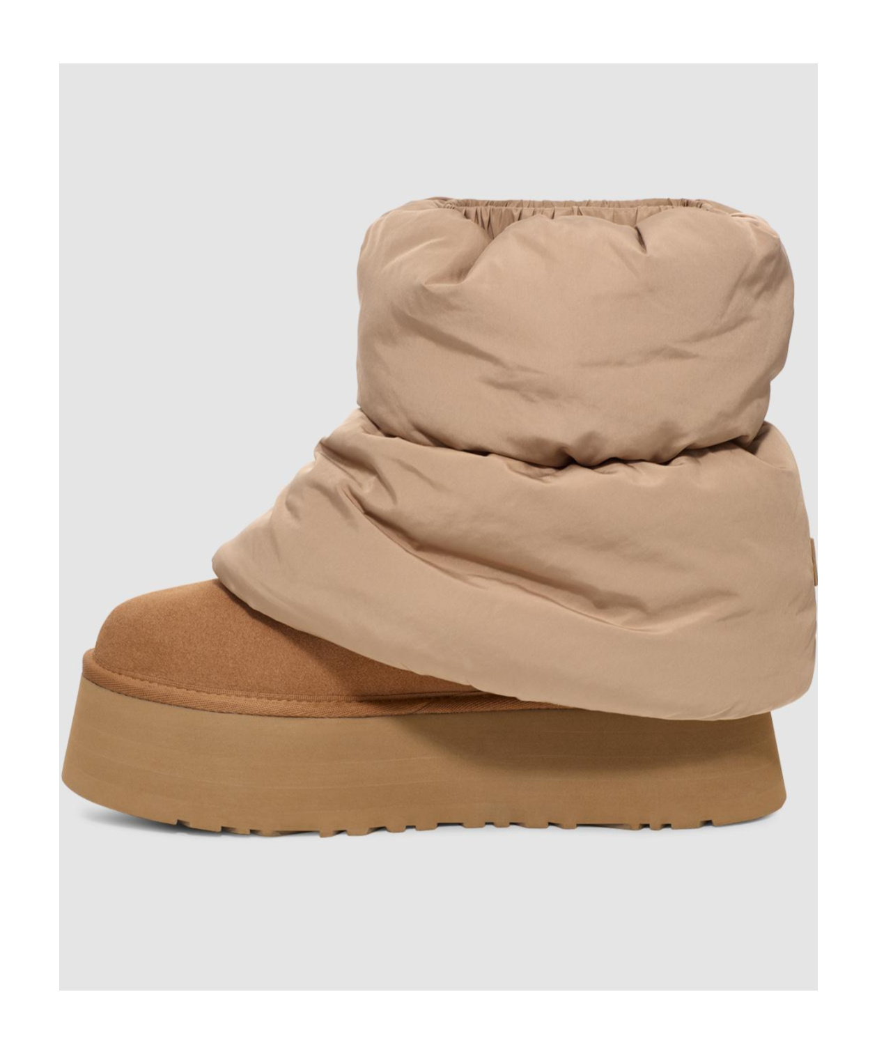Shop Ugg Mini Dipper Puffer Boots In Nude
