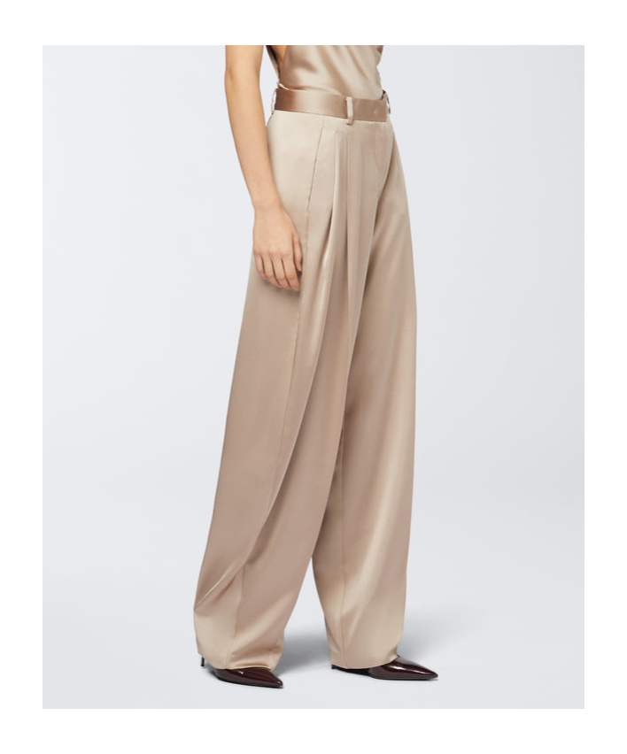 The Andamane Belt-loop Casual Pants In Nude