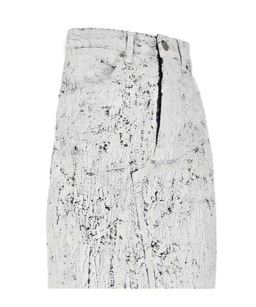 Shop Mm6 Maison Margiela Coated-finish Midi Skirt In White