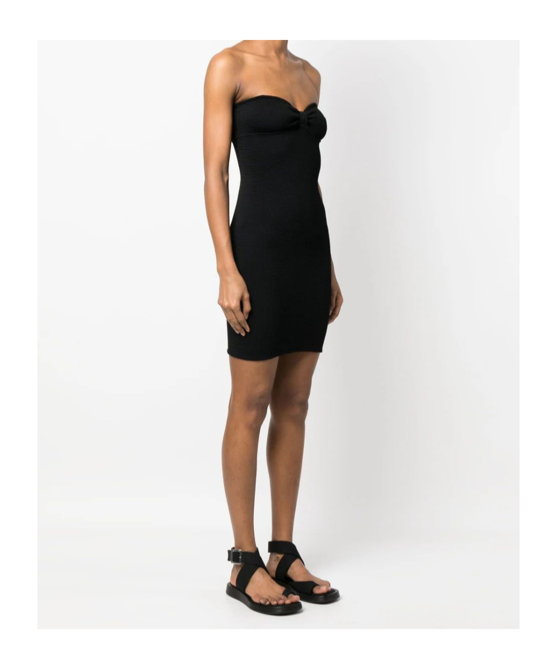 Reina Olga 'tigress Bow Detail Strapless Mini Dress' In Black