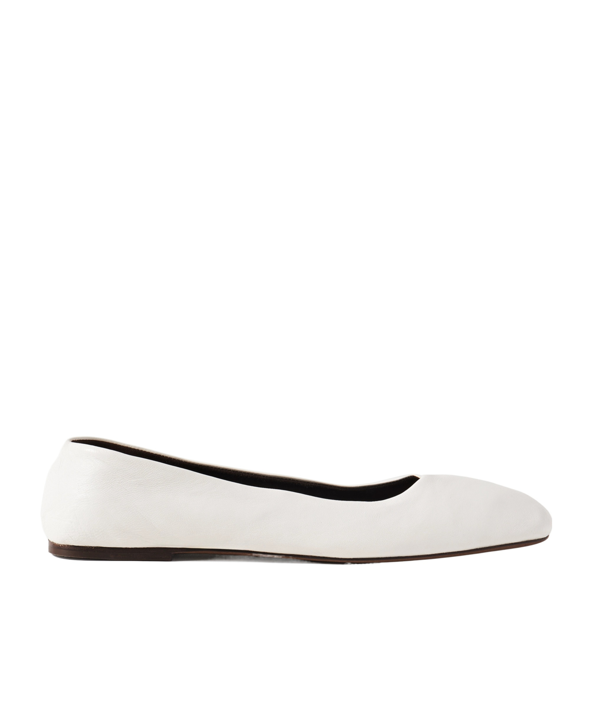 The Row Square-toed Ballet Shoes In White