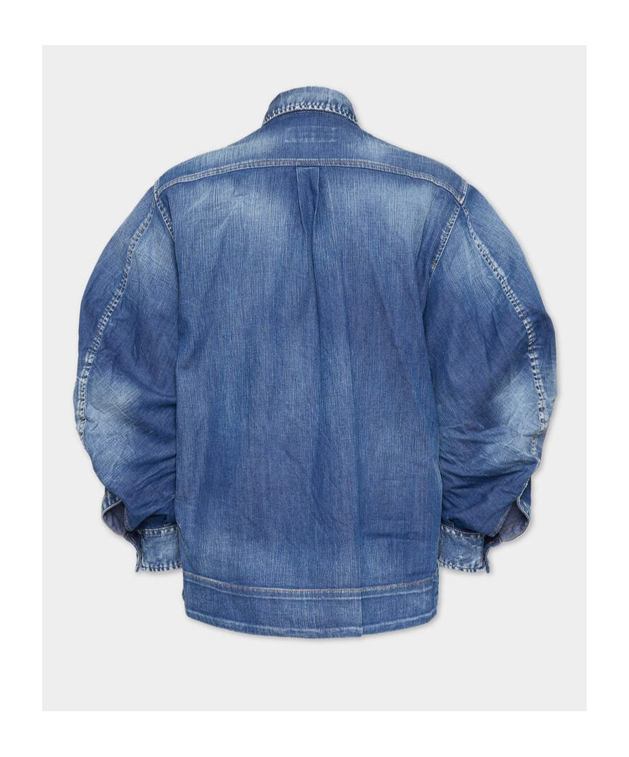 Dsquared2 Relaxed Fit Blue Denim-look Shirt With Modern Accents In Blue