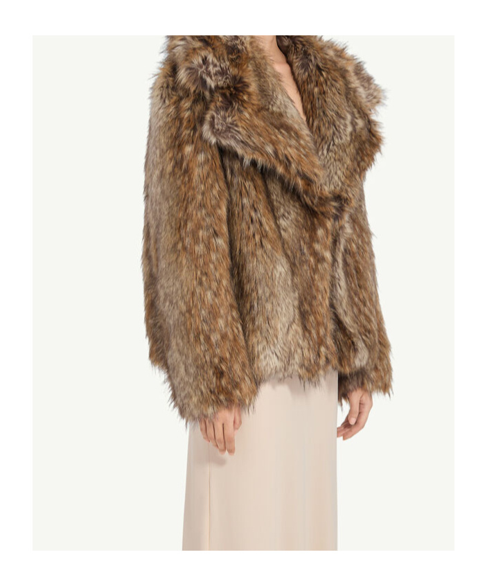 Mm6 Maison Margiela Acrylic Jacket Synthetic Fur In Brown