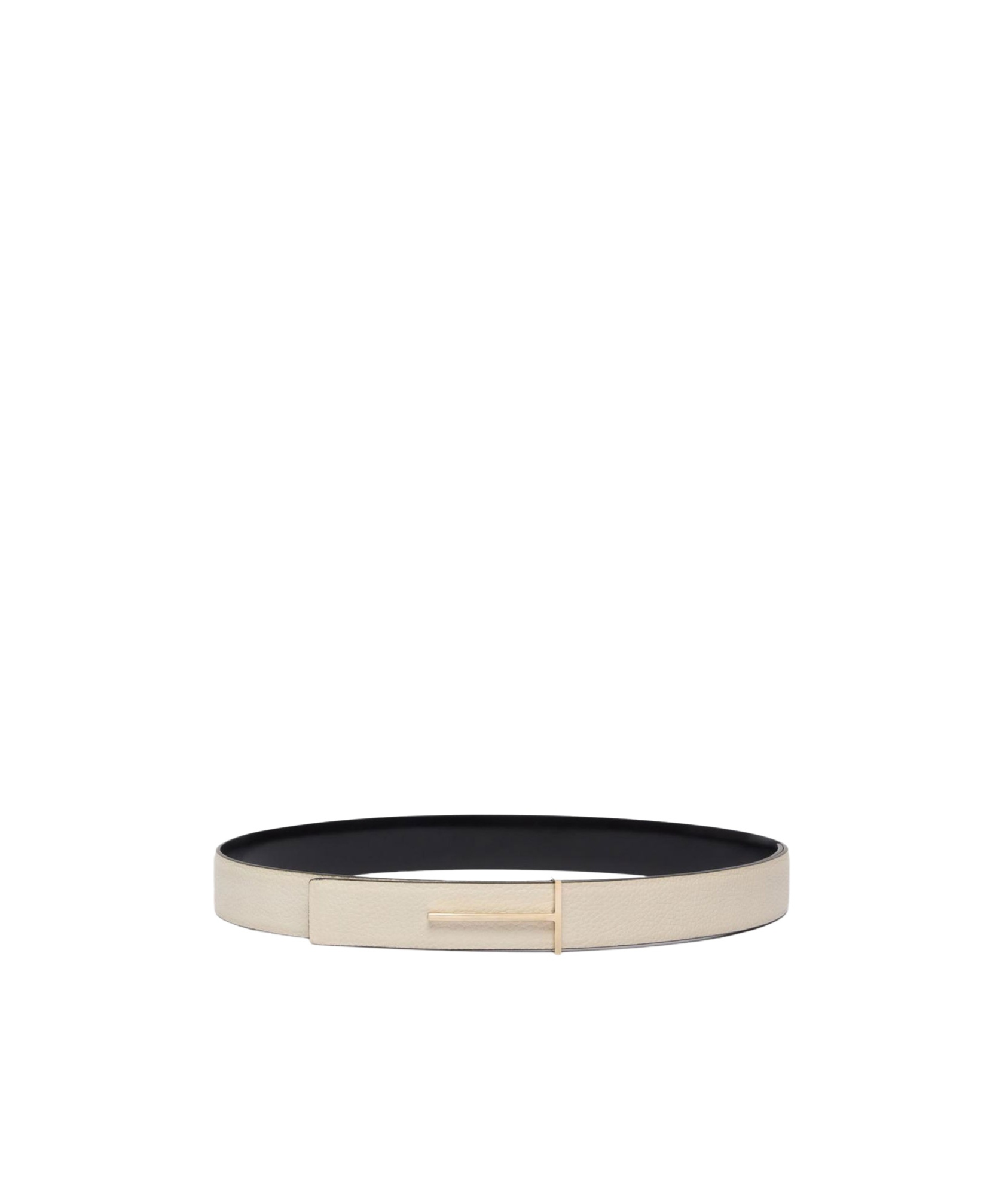 Tom Ford T-detail Belt In Dove Grey Black