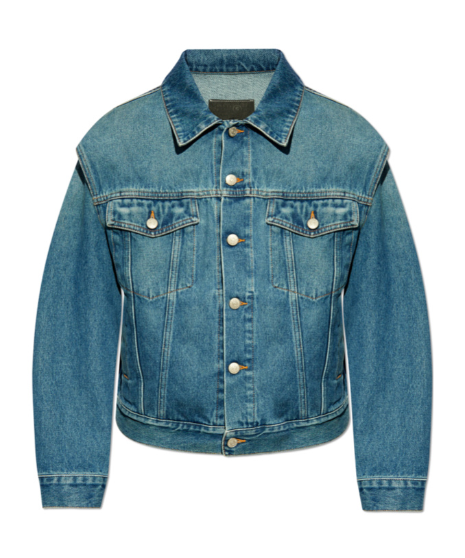 Mm6 Maison Margiela Mm6 By Maison Margiela Cut-out Jacket In Blue
