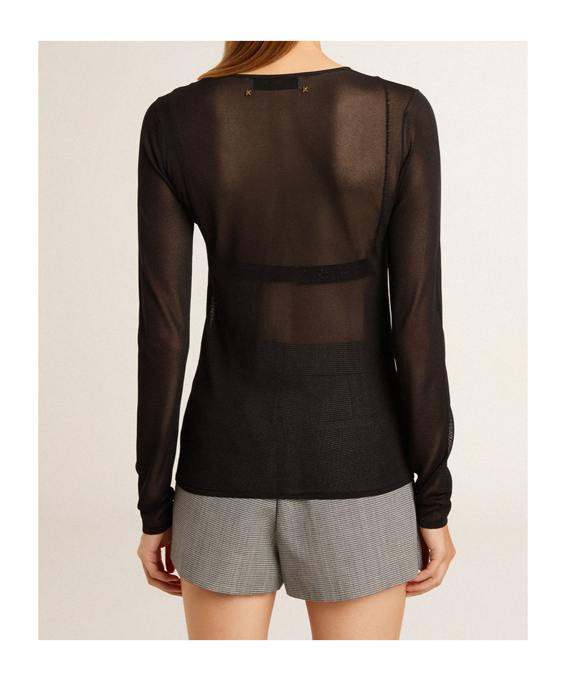 Golden Goose Open-necked Black Shirt In Black