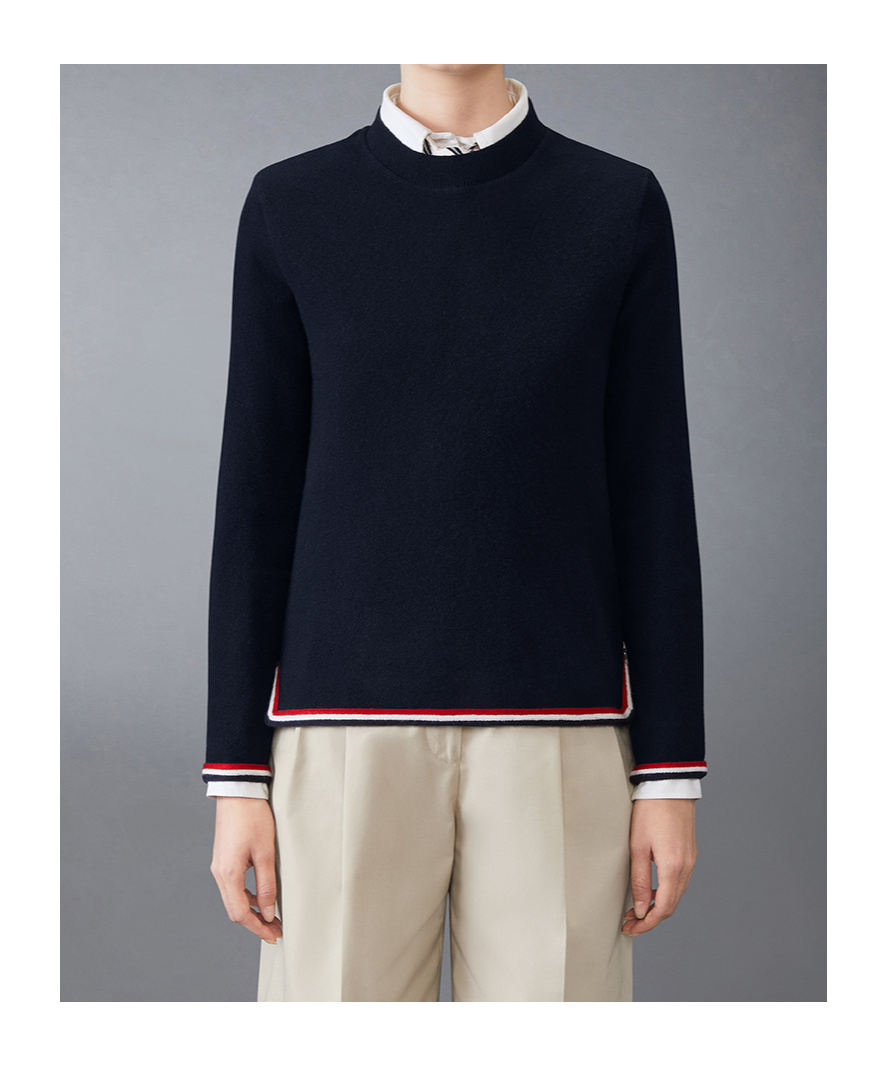 Shop Thom Browne Rwb-stripe Cashmere Jumper In Black