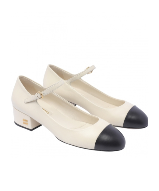 Miu Miu Round Head High Heels In White