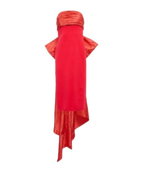 Oscar De La Renta Satin-trimmed Gown In Red