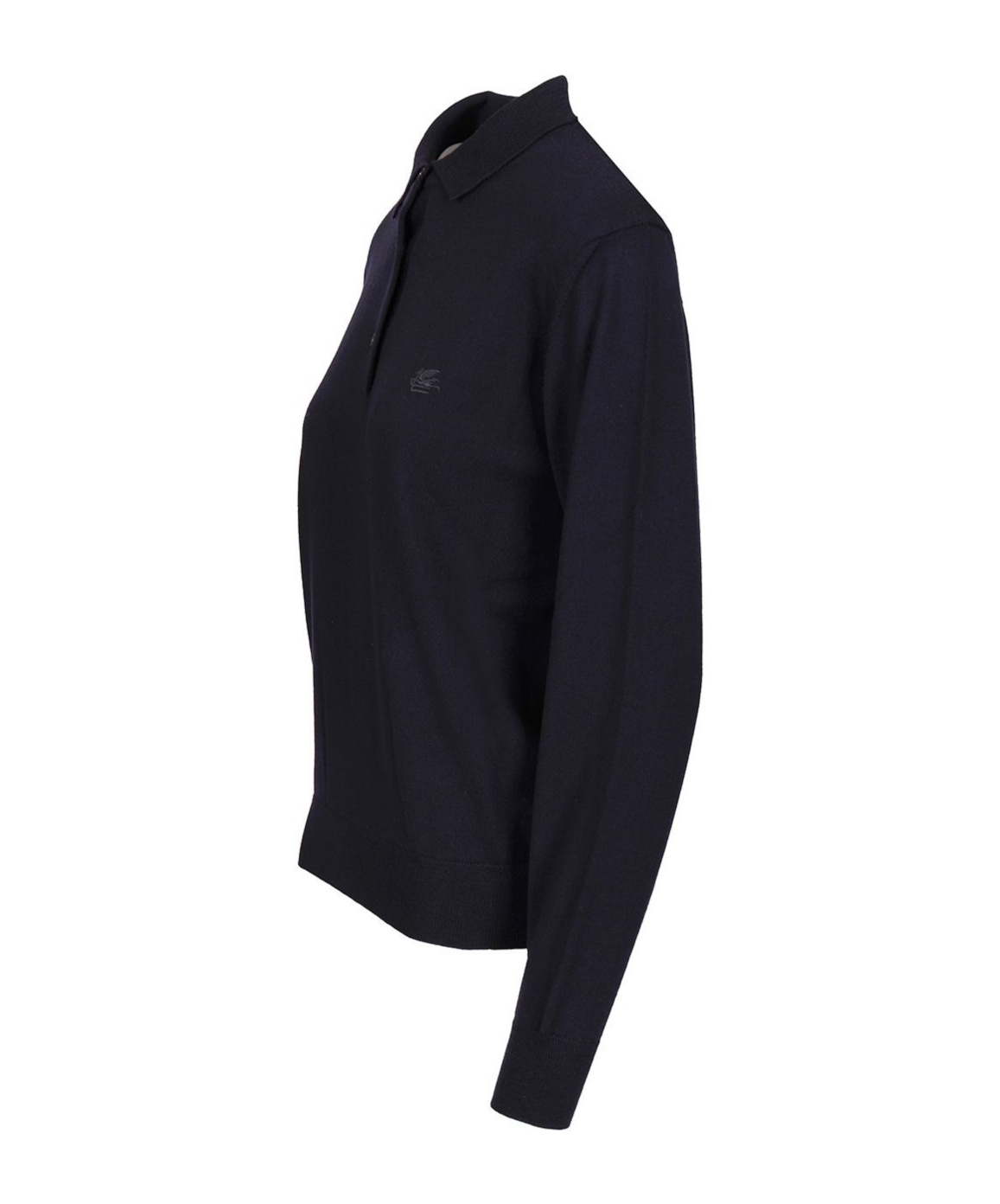 Etro Wool Polo Shirt Knitwear Blue In Black