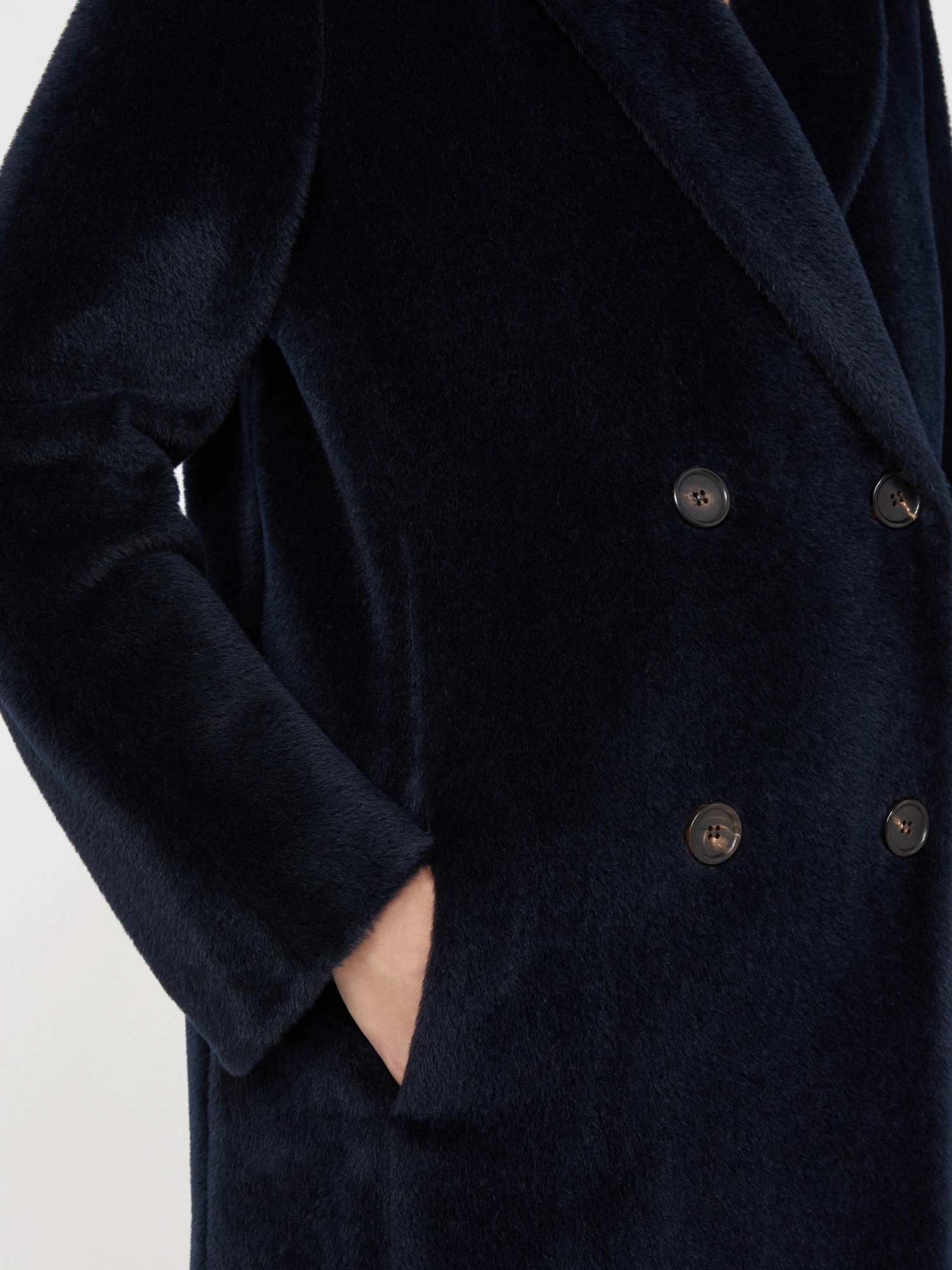 Max Mara Wool And Alpaca Midi Coat In Black