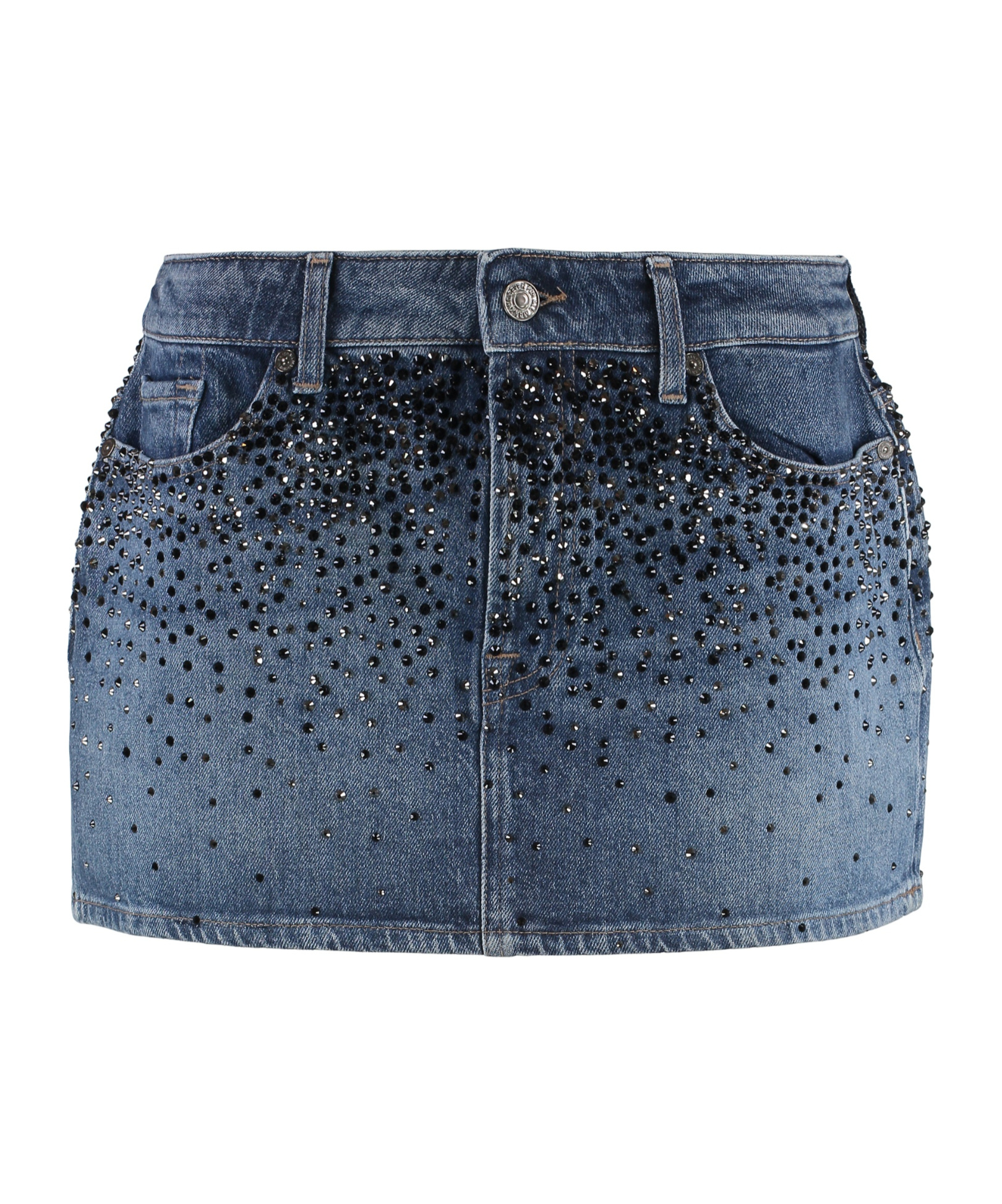 7 For All Mankind Elena Denim Mini Skirt