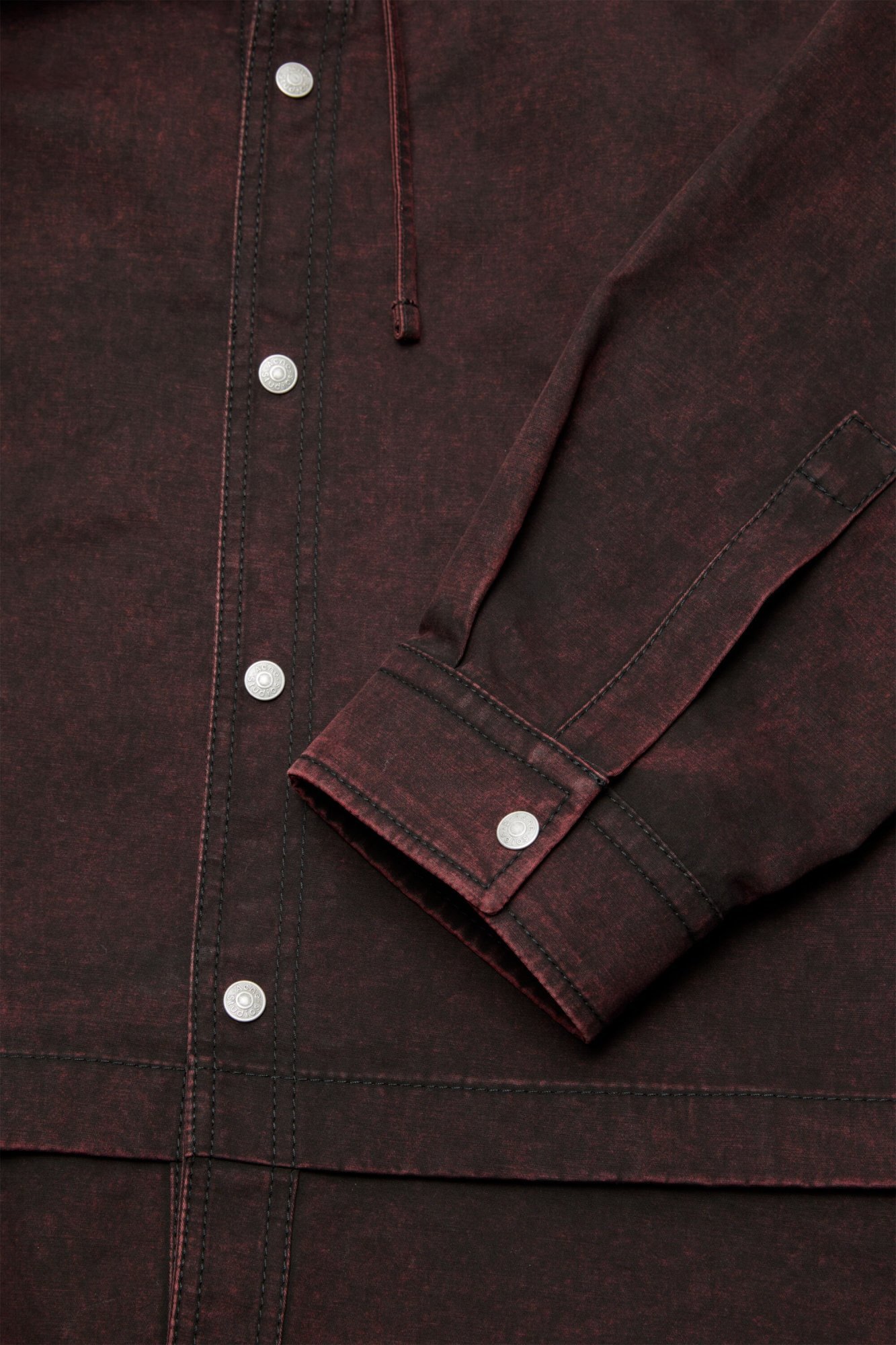 Acne Studios Hooded Organic Cotton Jacket In Burgundy