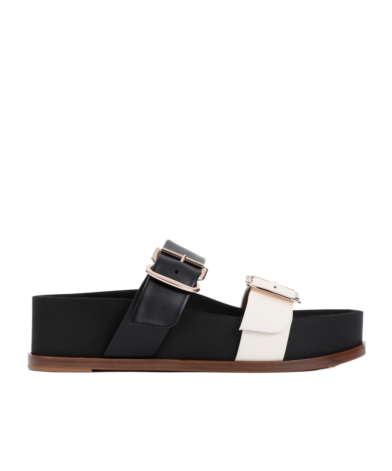 Gabriela Hearst Wren Flat Sandals Contrast Straps In Black
