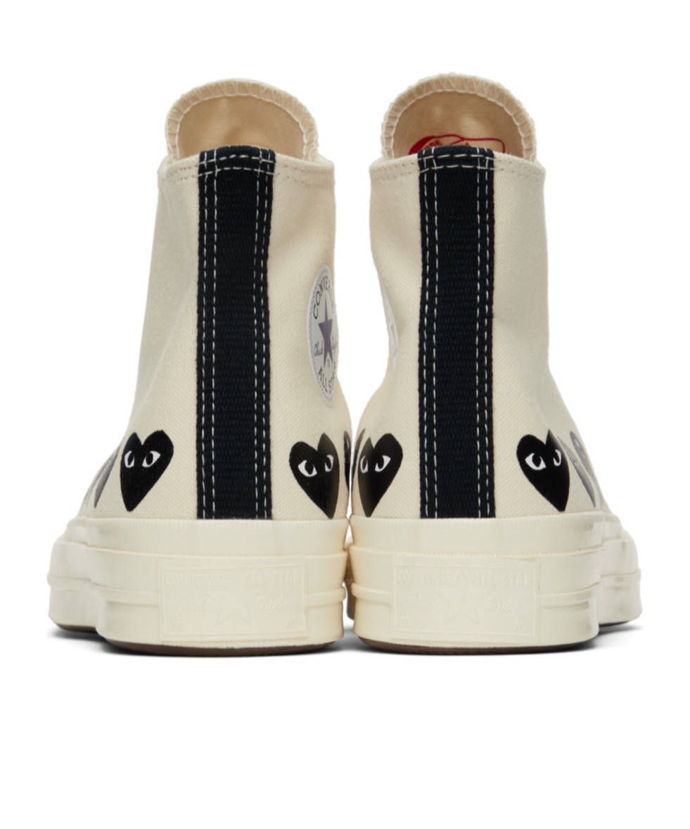 Comme Des Garçons Play Multi Heart Converse X Comme Des Gar S Play Hi-top Sneakers In Nude